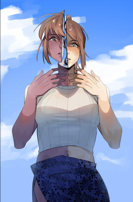 "i'm slowly forgetting your face" trend with my oc